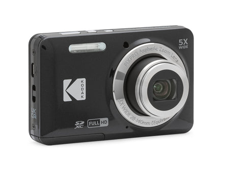 코닥 픽스프로 프렌들리 줌 FZ55-BK 16MP 디지털 카메라 옵티컬 줌 5x 28mm 와이드 앵글 2.7" LCD 스크린 (블랙)
