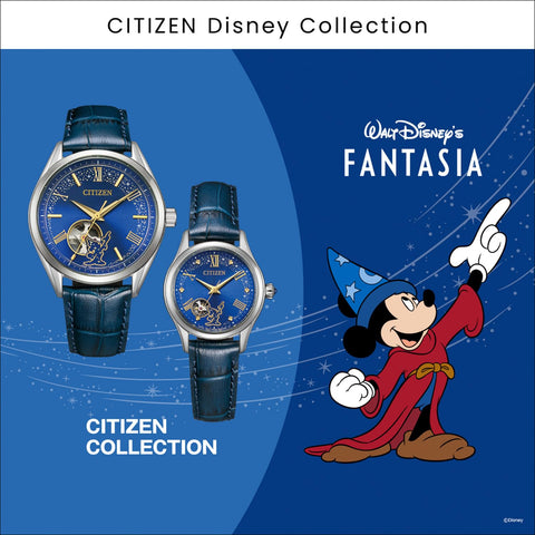 Citizen PR1040-02L Wristwatch, Disney Collection, Motif: Disney FANTASIA, Mechanical, Mechanical Watch, Waterproof, Blue