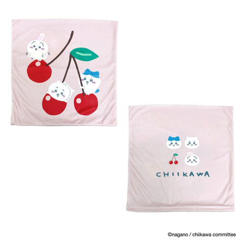 MORIPiLO ちいかわ クッションカバー (ハチワレ うさぎ さくらんぼ ピンク) 45x45cm グッズ 可愛い 柔らかめ 背もたれクッション カバー おしゃれ なんか小さくてかわいいやつ キャラクター まくらのモリシタ