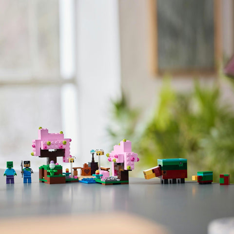 LEGO 21260 Minecraft Sakura Garden Toy Block Set, Perfect Gift for Boys and Girls Ages 7, 8, 9, and 10. Featuring Flowers, Minifigures, and More