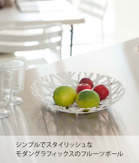 YAMAZAKI 家用塔水果碗 白色 2497