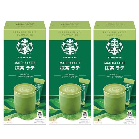 星巴克 Premium Mix 抹茶拿鐵 4P×3盒,棒狀,獨立包裝