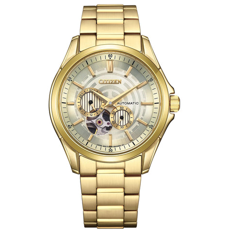 Citizen Men's Mechanical Wristwatch, Open Heart, Star Wars Limited Edition, Gold "C-3PO" motif, Bracelet Type