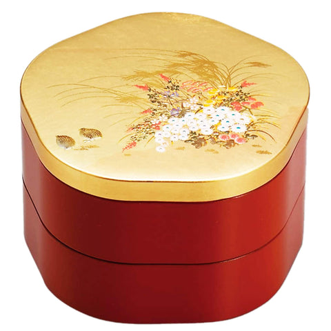 まえじゅう漆器 みやび 5.0 花重 6R-507 赤