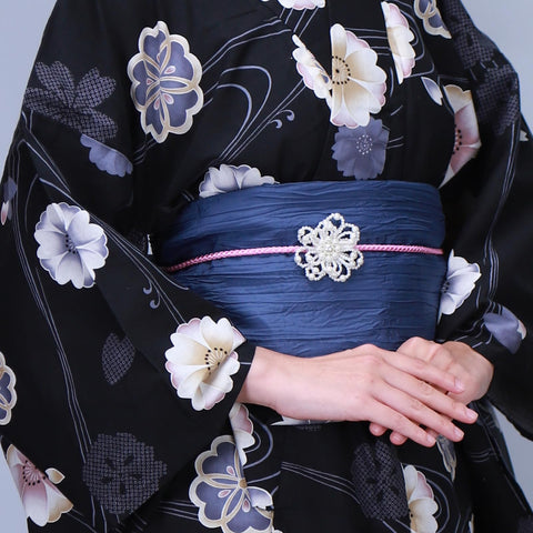 [TOuWA] 束帶 帶裝飾 裝飾繩 女士 和服小物件 和服配件 浴衣 振袖 成人式 畢業典禮 人造珍珠 花