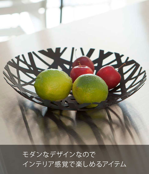 YAMAZAKI 家用塔水果碗 黑色 2498