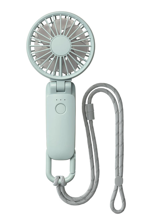 RHYTHM 9ZF040RH04 Handy Fan, 2025 Large Airflow, Silent, 3-Way (Hand-Held, Neck or Tabletop), 5 Levels of Air Flow, Type-C Compatible, Carabiner & Strap, Small, Portable Fan, Silky Wind Mobile 3.2,