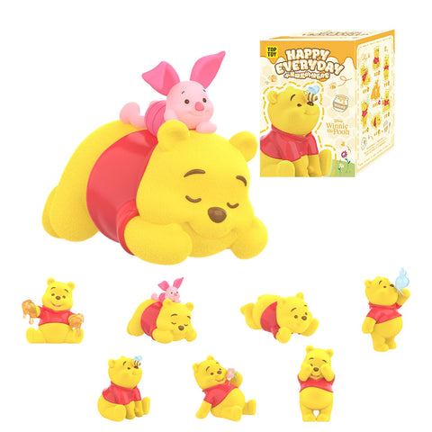 TOP TOY Disney Winnie the Pooh Happy Daily Series [1 Piece] Toy Toy Toy Plush Toy Blind Box Figure Soft Vinyl PVC Premium Toy Birthday Present Winnie the Pooh Character Collector