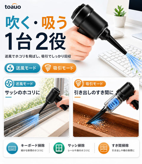 (Amazon.co.jp Limited) 2025 New Upgrade, Handy Cleaner, 25000PA Multi-functional Mini Vacuum Cleaner, Cordless Car Cleaner, Powerful, Type-C Rechargeable, For Wet and Dry Use, Strong Suction, Small