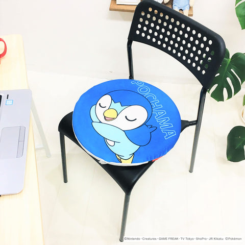 MORIPiLO 座布団 椅子 クッション ポケモン BIG モンスターボール ポッチャマ グッズ ぬいぐるみクッション 低反発 ブルー 40x40x4cm まくらのモリシタ 370816