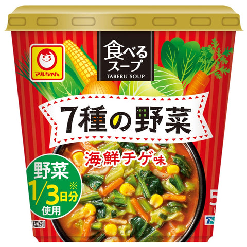 Maruchan Eat Soup, 7 Types of Vegetables, Seafood Chige, 0.5 oz (15 g) x 6 Packs