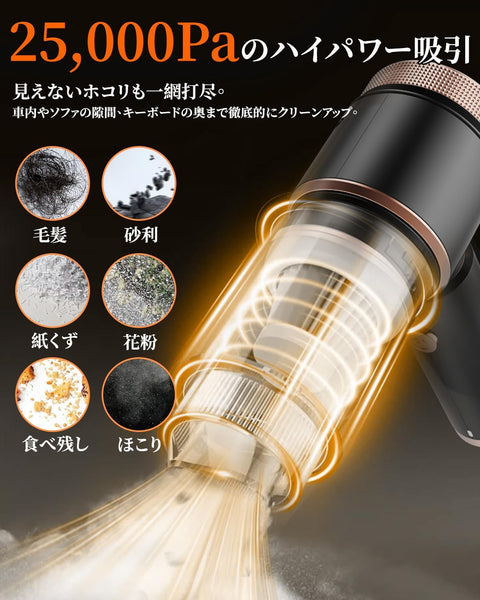 【2025 New Arrival・Multi-Function 4-in-1 Model】Handy Cleaner Cusly Car Vacuum Cleaner, Handheld Vacuum Cleaner 25000PA Type-C Rechargeable Cordless Powerful Handheld, Wet and Dry, Strong Suction