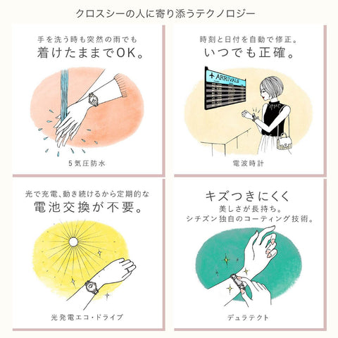 Citizen Watch xC Radio Clock Hikari Collection, 11. Sakura Pink (Limited Edition, Camellia), Bracelet Type