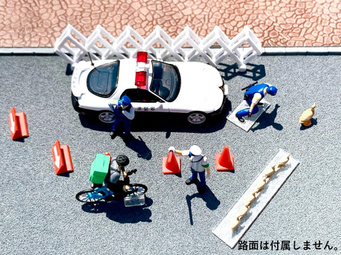 トミーテック(TOMYTEC) ジオコレ64#カースナップ16b 警察2 ABS樹脂・PVC製 人形・小物 (塗装済、一部組立済) + ダイキャスト製ミニカー セット
