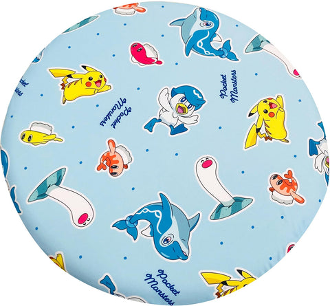 MORIPiLO 座布団 椅子 クッション ポケモン ピカチュウ グッズ ぬいぐるみクッション 冷感 低反発 ブルー 40x40x4cm まくらのモリシタ 405655