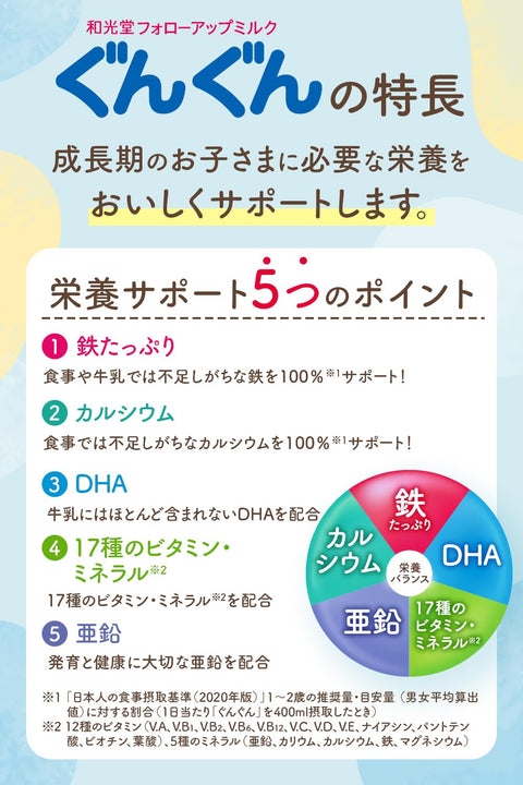 Wakodo Follow Up Milk, 9 Months, Stick Type, Supports Iron, Calcium, 0.5 oz (14 g) x 10 Bottles