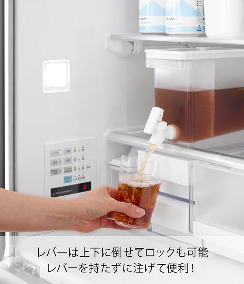 山崎實業 冰箱 飲料壺 2.8公升 白色 W10×D31.5×H17公分(含水龍頭、閥門) 塔塔 Tower 可用洗碗機清洗 冷水壺 大麥茶壺 1582