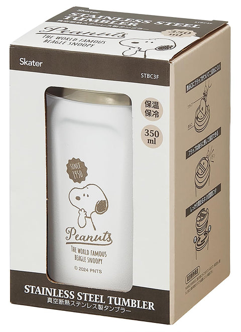 Skater STBC3F Snoopy Snoopy Thermal Insulated Coffee Stainless Steel Tumbler, Small, 11.8 fl oz (350 ml) with Lid, Vacuum, Insulated Construction, Peanuts