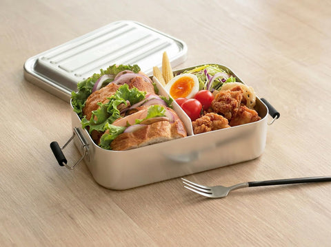 Skater AFT10B-A Aluminum Lunch Box, Fluffs Easily, Large Capacity, 33.8 fl oz (1000 ml), Men’s, Silver