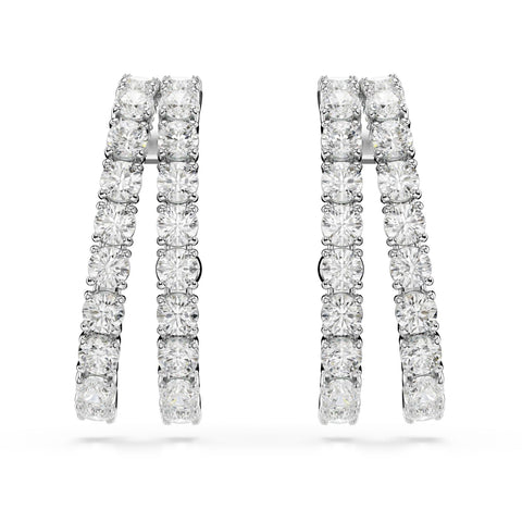 [Official] [Swarovski] Matrix Ear Cuff, Round Cut, White, Rhodium Plating, Crystal, No Gemstone