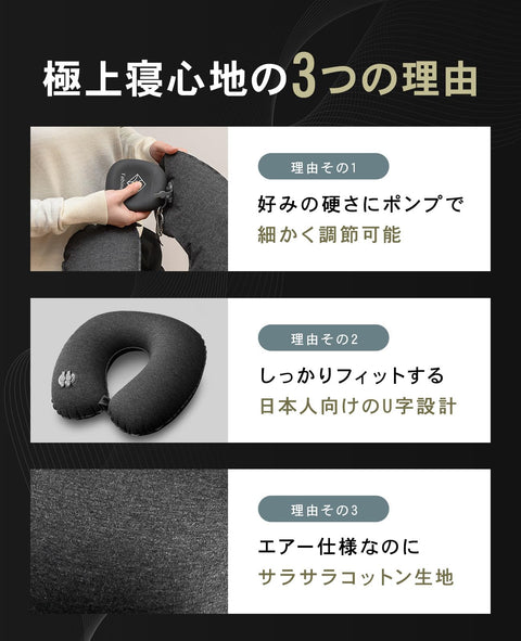頸枕 【理想小巧】 飛機 旅行 舒適商品 minimalU+ 旅寢工房 深灰色
