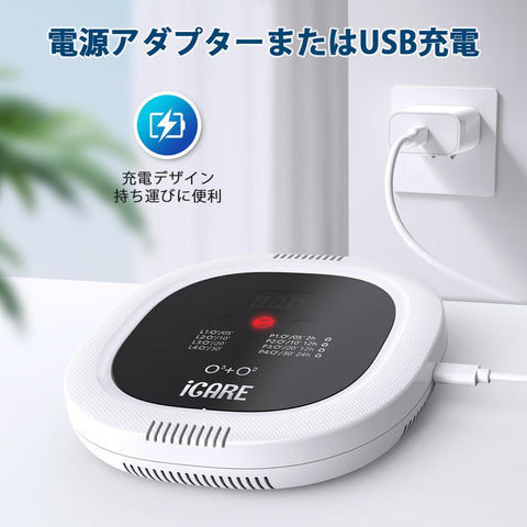 오존 발생기, 10000mAh, 충전식 오존 탈취제, 가정용 공기 청정기, 강력한 탈취제, 탈취제, 무선 탈취제, 저소음 이온 발생기, 필터 교체 불필요, 주방, 화장실, 애완동물, 욕실, 사무실, 자동차, 입구, 포름알데히드, 일본어 설명서 포함, 흰색