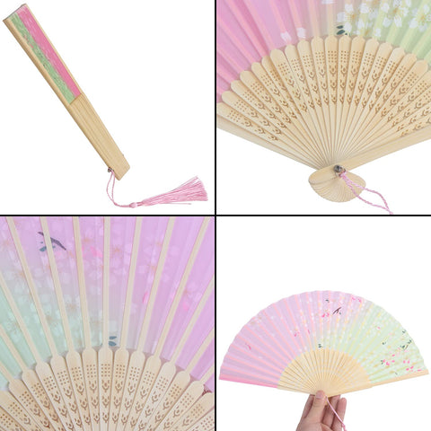 [DERAYEE] 扇子 折疊 竹製 日式風 夏季 時尚 手持式 節慶 煙火大會用 日式小物件 禮物 漂亮