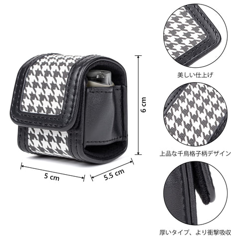 HIYQIN instax mini Pal专用手机壳 实用收纳袋 Instax PAL用 便携相机套 收纳便携包 附带腕带 轻量耐用 便携式 防摔 防尘 迷你壳, 黑色, 复古