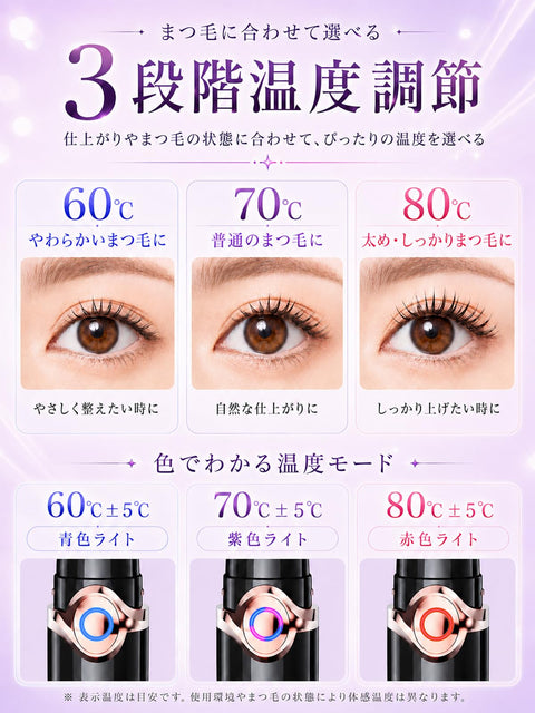 Hot Viewer, Eyelash Curler, 2 in 1 USB Rechargeable, Eyelash Viewer, Pinch Type, Eyelash Curler, Hot Curler, Eyelashes, Face Care, 3 Temperature Adjustment, 10 Seconds Rapid Preheating, Automatic