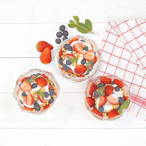 HARIO SWB-2412 Heat Resistant Glass Sweets Bowl, 300, Set of 4, Made in Japan