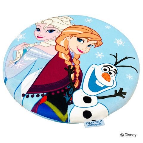 MORIPiLO 4621382 Disney Frozen Zabuton Chair Cushion, 15.7 x 15.7 inches (40 x 40 cm), Round, Cooling Sensation, Memory Foam, Character Goods, Disney Princess, Blue