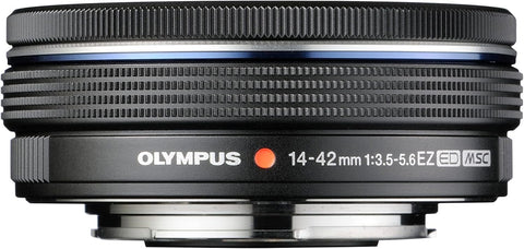 Olympus 14-42mm f3.5-5.6 EZ 可互換鏡頭適用於奧林匹克/松下 Micro 4/3 數位相機（黑色） - 國際版（無保固）