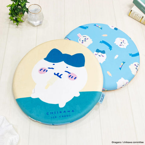 MORIPiLO 4621392 Chiikawa Chiikawa Hachiware Seat Cushion, 15.7 x 15.7 inches (40 x 40 cm), Round, Cooling Sensation, Low Rise, Character Goods, Small and Cute Guy, Beige