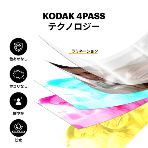 コダック KODAK Mini Shot 3 レトロ 4PASS 2-in-1インスタントカメラ＆フォトプリンター(7.6cmx7.6cm)＋カメラ本体8枚入り+30枚バンドル、イエロー