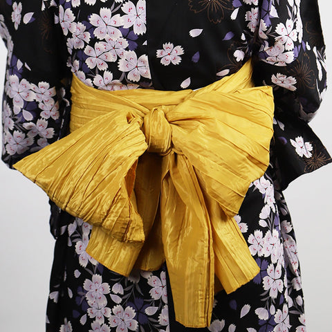 TOuWA Crinkled Waist Belt for Kids, Girls, Girls, Solid Color, Yukata