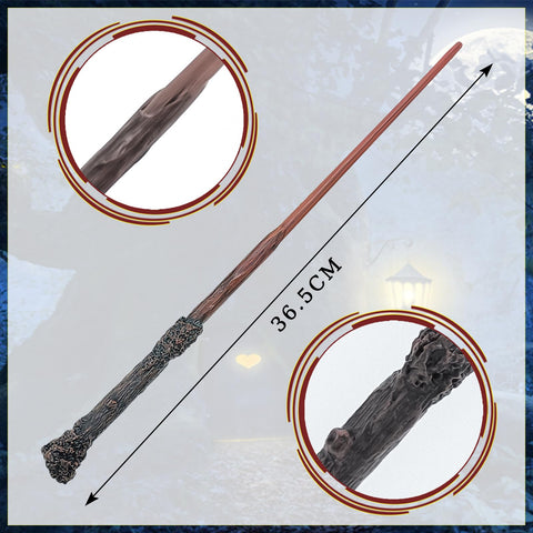 Meccol Magic Wand, Wizard School Style, Cosplay Accessory, Resin, Highly Restored, Halloween, Party, Birthday Gift, Magic Prop, Unisex,Wand + Spell List + Ticket + Map with Storage Box