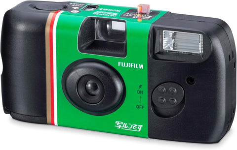富士フイルム カメラ フジカラー レンズ付フィルム 写ルンです (うつるんです） シンプルエース 27枚撮り 2025年モデルデザイン 使い捨てカメラ スタンダードタイプ ◇ 自社名入りシール付『skymizuki』◇