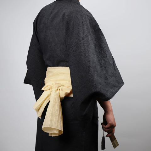 TOuWA Crinkled Waist Belt, Sash, Solid, Solid, Adult, Men's, Yukata