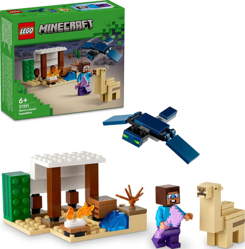 LEGO Minecraft 21251 Steve’s Desert Expedition Minecraft Toy for Kids, Elementary School Students, Camel, Great as Gift, Lego Blocks, Unisex, Ages 5 to 6
