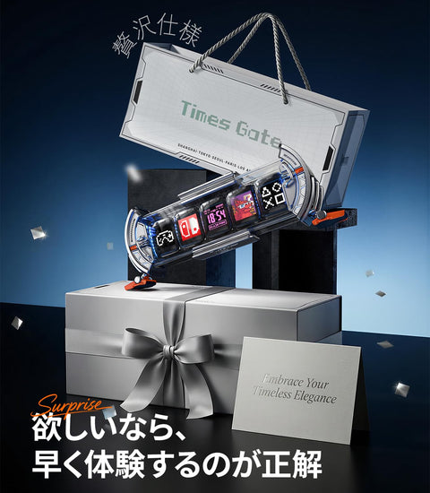 Divoom Times Gate 桌上型時鐘 時尚 數位 像素藝術/應用控制/5個可自訂 RGB 螢幕/WiFi連線/遊戲室裝飾/DIY桌上型手錶/多功能 36*21*11.8cm 銀色