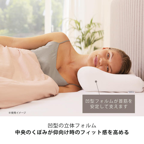 Tempur 83300366 Pillow, Elgoplus Pillow (Formerly Millennium Pillow), White, Recessed 3D Form Fits Neck, Thick on Both Sides, Smooth Sideways Motion, Backward/Sideways, M, Height 4.3 inches (11 cm