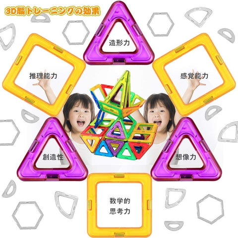HannaBlock 122 Pcs マグネットブロック 磁石ブロック マグネットおもちゃ 磁石おもちゃ 知育玩具 子供 男の子 女の子 積み木 ブロック おもちゃ