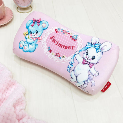 MORIPiLO 4621560 Swimmer Memory Foam Pillow, 6.3 x 13.0 x 3.1 inches (16 x 33 x 8 cm), Lumbar, Backrest, Support, Plush Cushion, Character Goods, Retro Pink, Morishita