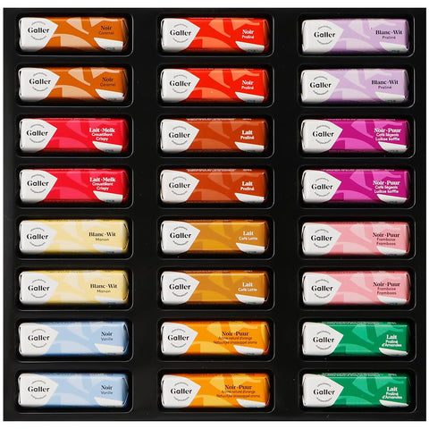 ガレー Galler チョコレート ベルギー王室御用達 ミニバー 24本入り お歳暮 クリスマス ギフト スイーツ お菓子 個包装 お取り寄せ ポストカード 手さげ袋付き