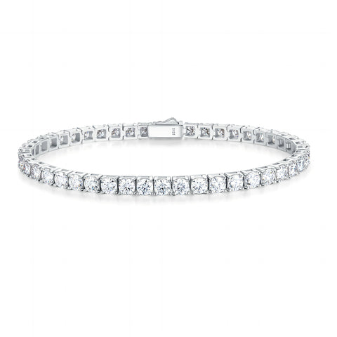 FANCIME 莫桑石 手链 女士 网球 手链 宽3mm 4mm 5mm tennis 手镯 纯银 金色 银色 S925 奖励 圣诞节 生日 纪念日 礼物 附礼品包装