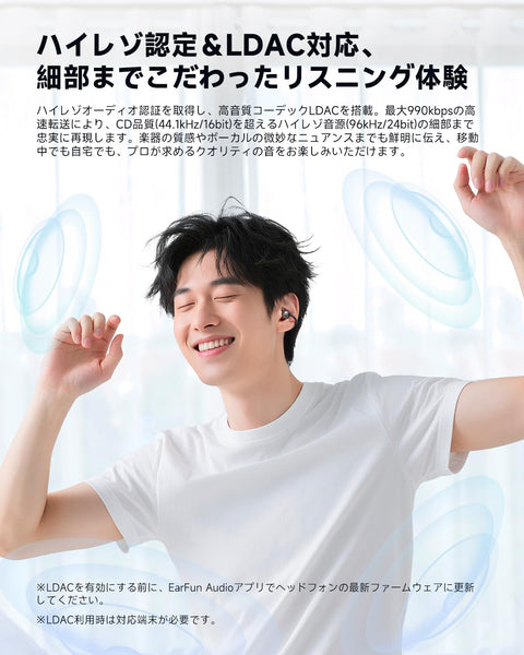 【VGP 2025 SUMMER 金賞】EarFun Clip イヤーカフ イヤホン Bluetooth 6.0/ LDACに対応【耳挟み式快適で安定した装着感/耳を塞がない】最大40時間連続再生/ 3Dオーディオ/音漏れ防止とデュアルC型構造/物理ボタン/マルチポイント接続/ IP55防塵防水/ EarFun Audioアプリ対応/オープンイヤー イヤホン【PSE認証済み】(シルバーグレー)