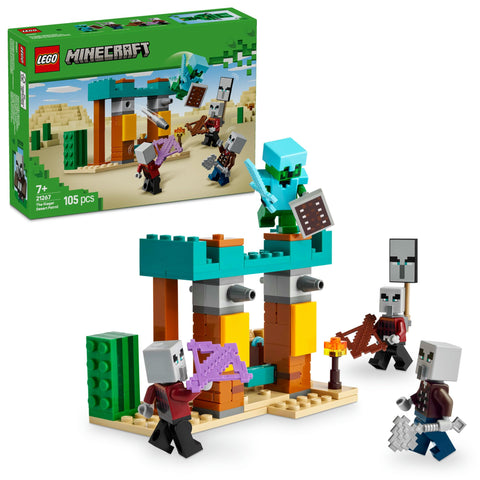 LEGO 乐高 我的世界 邪恶村人的沙漠巡逻 玩具 生日 礼物 积木 男孩 女孩 儿童 7岁 8岁 9岁 小学生 游戏 21267