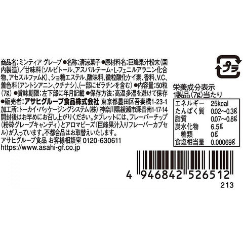 アサヒグループ食品 ミンティアグレープ 50粒×10個