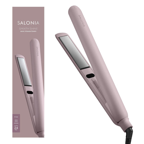SALONIA サロニア スムースシャイン ストレートアイロン ヘアアイロン 24mm ピンク