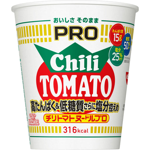 Cup Noodle PRO Chili Tomato Noodle, Nissin Foods Cup Noodles, 2.8 oz (80 g) x 12 Pieces + Kagome Vegetable Life 100 Original 7.8 fl oz (200 ml) x 24 Bottles